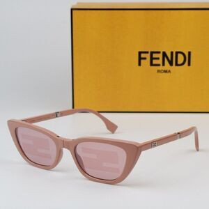 NEW Fendi FE40089I 72U FOLDING Pink Mirror Pattern Women Cat Eye Sunglasses